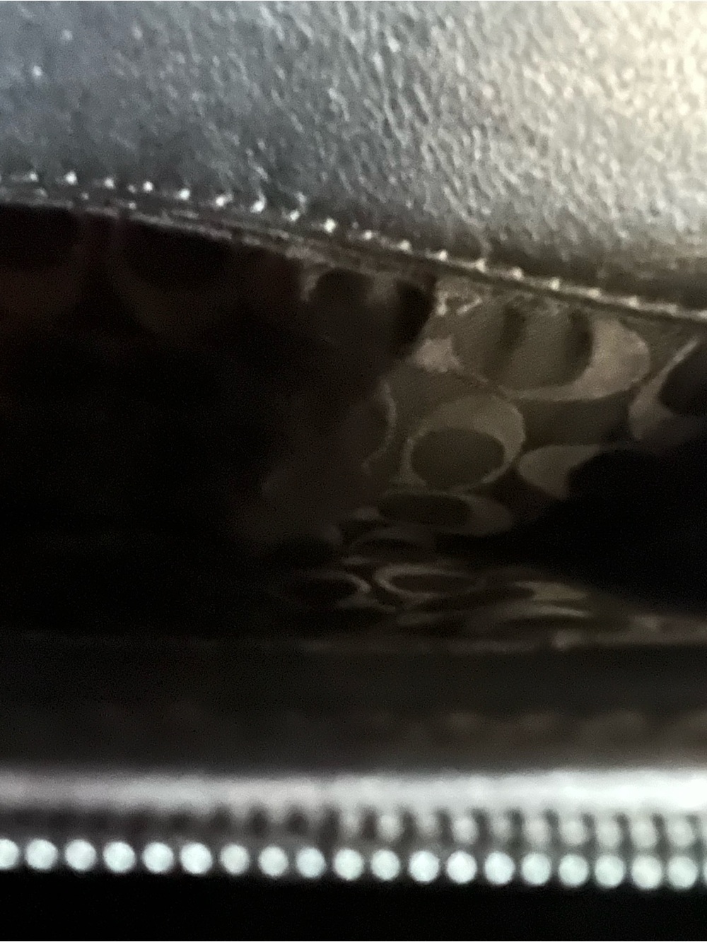 Coach Vintage Black Leather Medium Trifold Wallet white Stitching - Picture 4 of 8